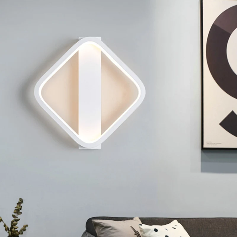 LED-wandlamp eenvoudige stijl met acrylkap, wit rond/vierkant wandlicht warm/wit licht Clearhalo