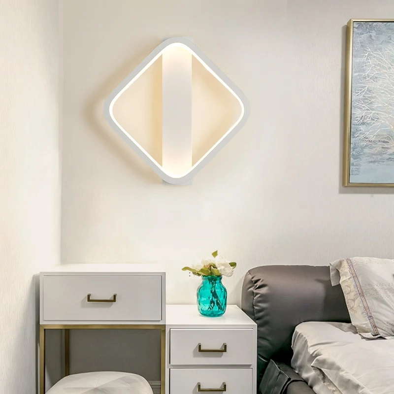 LED-wandlamp eenvoudige stijl met acrylkap, wit rond/vierkant wandlicht warm/wit licht Clearhalo