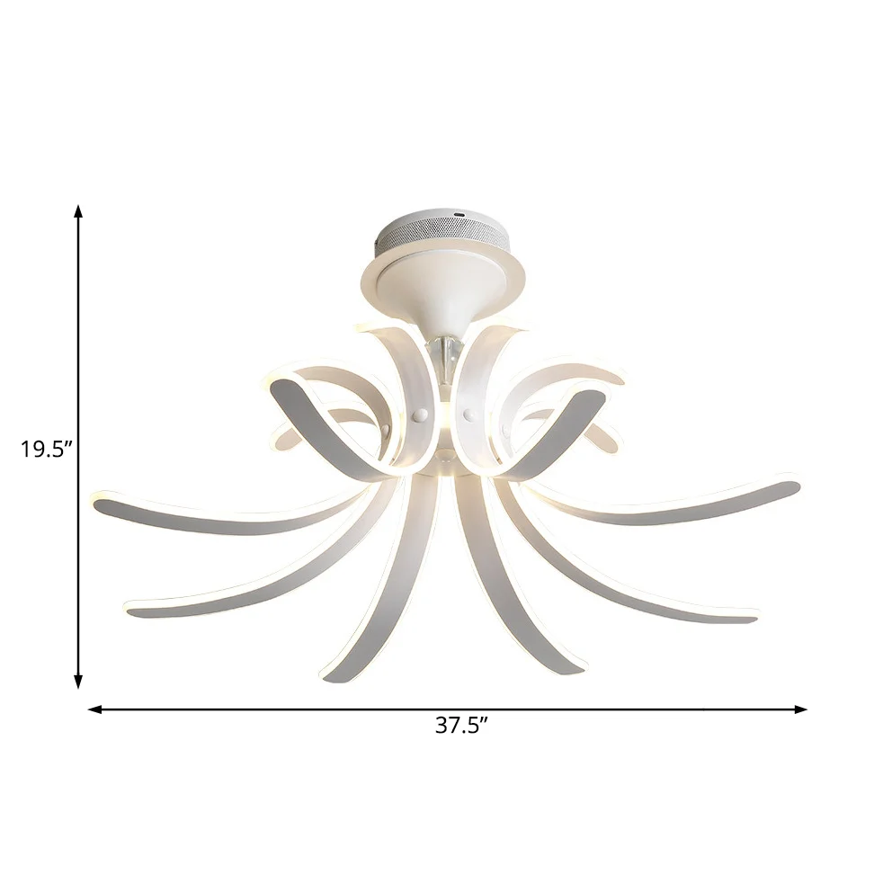 Lente acryl semi-inbouwverlichting Moderne multi-lampen Led witte semi-inbouw plafondlamp wit/warm licht Clearhalo