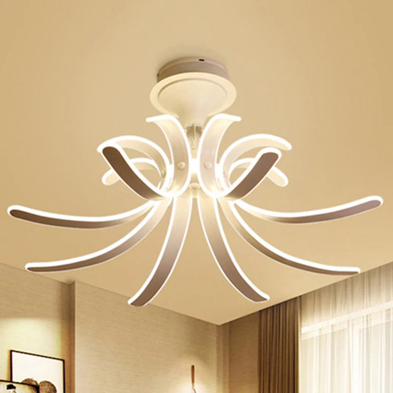Lente acryl semi-inbouwverlichting Moderne multi-lampen Led witte semi-inbouw plafondlamp wit/warm licht Clearhalo