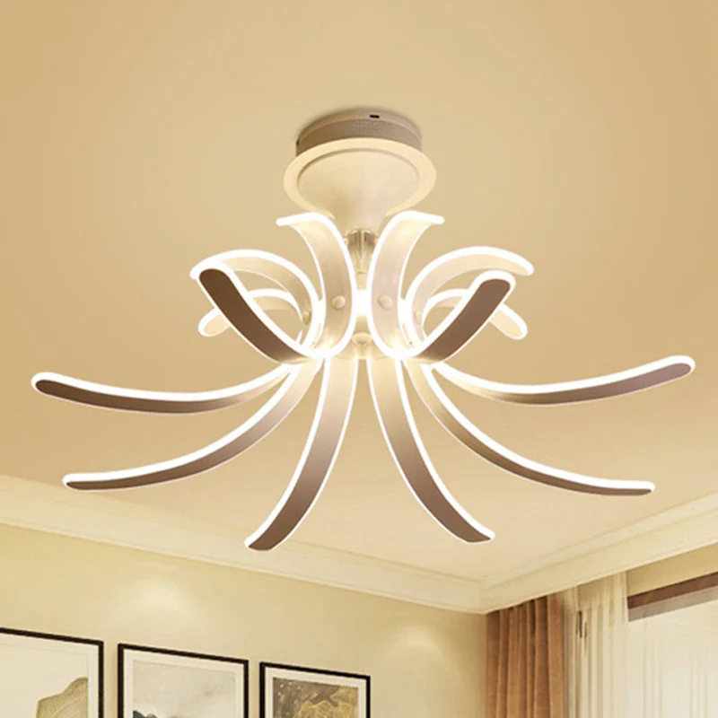 Lente acryl semi-inbouwverlichting Moderne multi-lampen Led witte semi-inbouw plafondlamp wit/warm licht Clearhalo