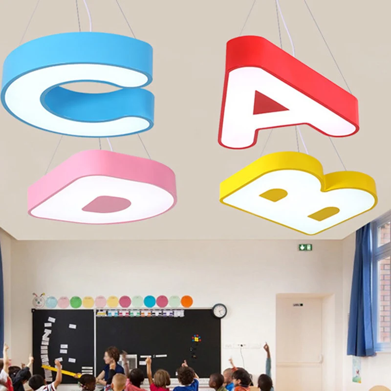 Letter hanglamp moderne stijl LED metalen plafond hanglamp Clearhalo