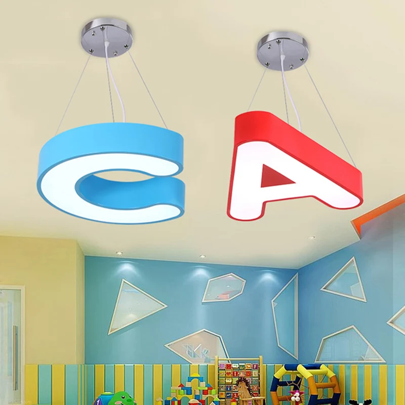 Letter hanglamp moderne stijl LED metalen plafond hanglamp Clearhalo