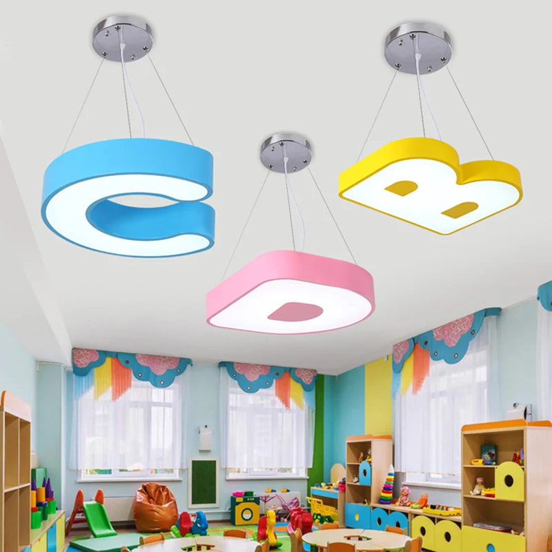 Letter hanglamp moderne stijl LED metalen plafond hanglamp Clearhalo