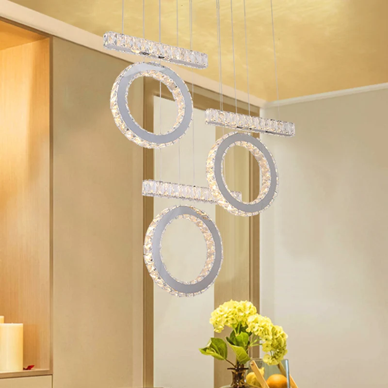 Letters LED-multilichthanger Minimalistisch helder kristal hangend plafondlicht boven tafel Clearhalo