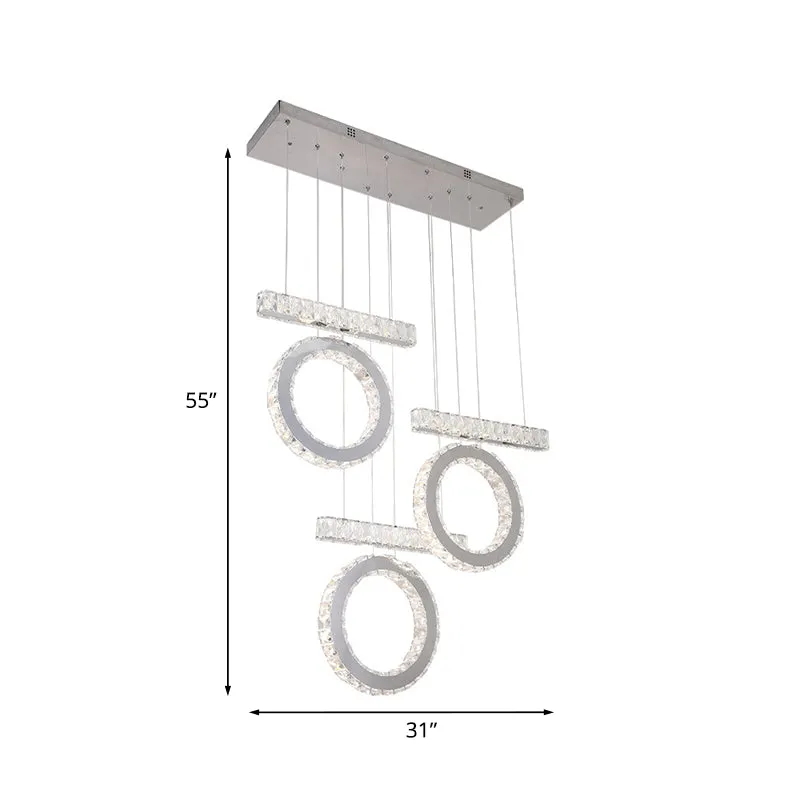 Letters LED-multilichthanger Minimalistisch helder kristal hangend plafondlicht boven tafel Clearhalo