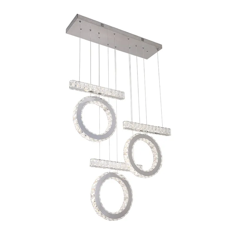 Letters LED-multilichthanger Minimalistisch helder kristal hangend plafondlicht boven tafel Clearhalo
