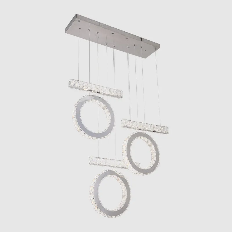 Letters LED-multilichthanger Minimalistisch helder kristal hangend plafondlicht boven tafel Clearhalo