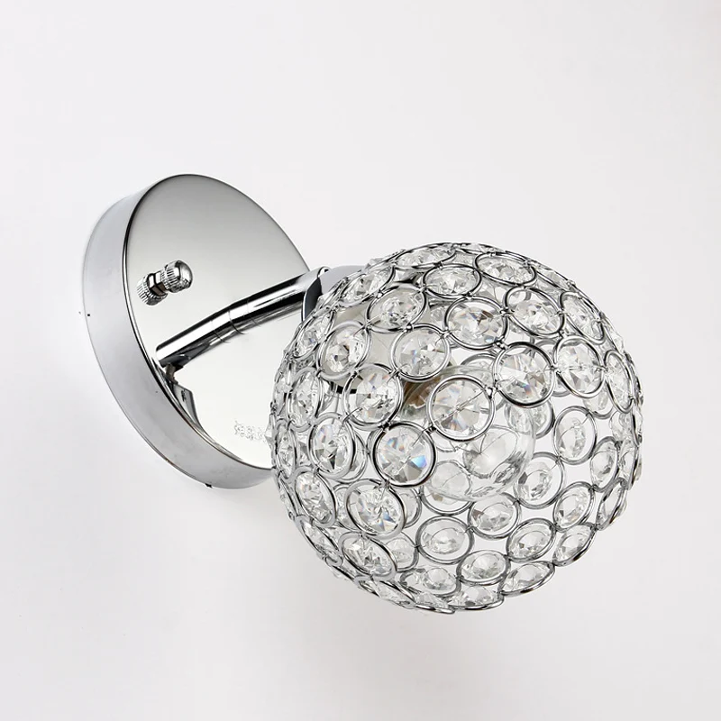1 licht geplaatste kristallen wandlamp chroom koepel woonkamer wandkandelaar verlichting Clearhalo