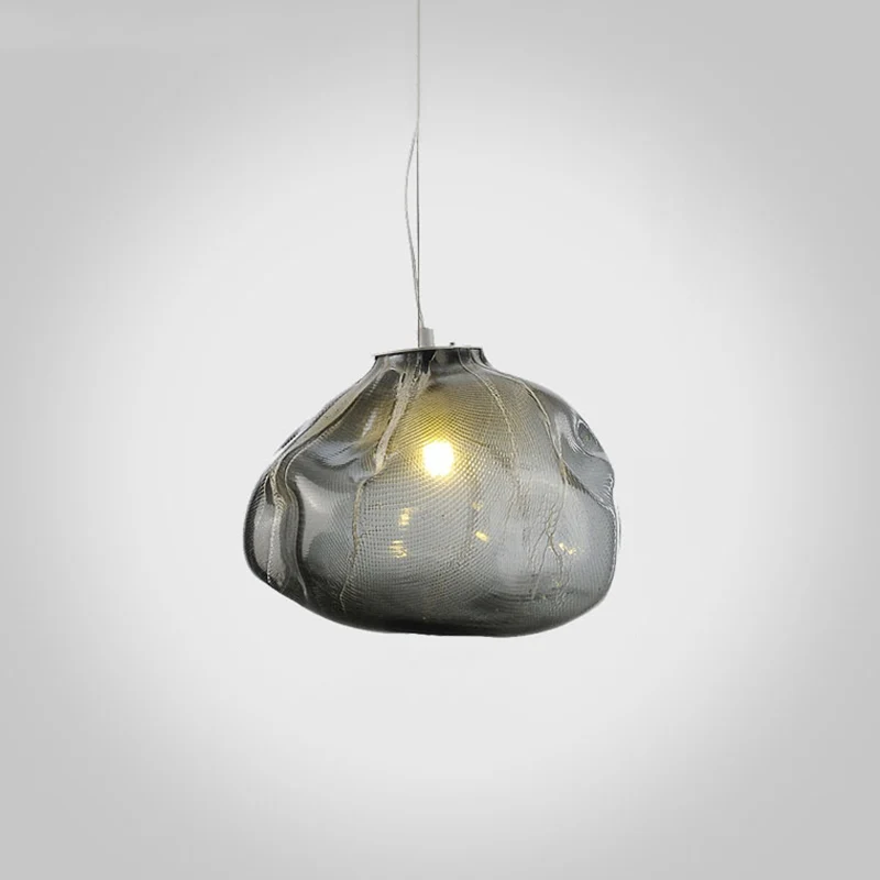 1 lichtbundel hanglamp postmodern glazen plafondarmatuur met traliewerk voor restaurant Clearhalo