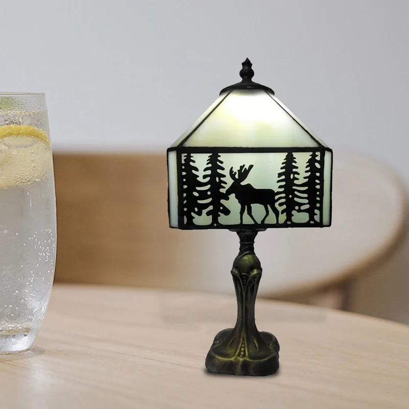 1 lichte hertentafelverlichting met witte glazen kap, binnenverlichtingsarmatuur Lodge-stijl Clearhalo