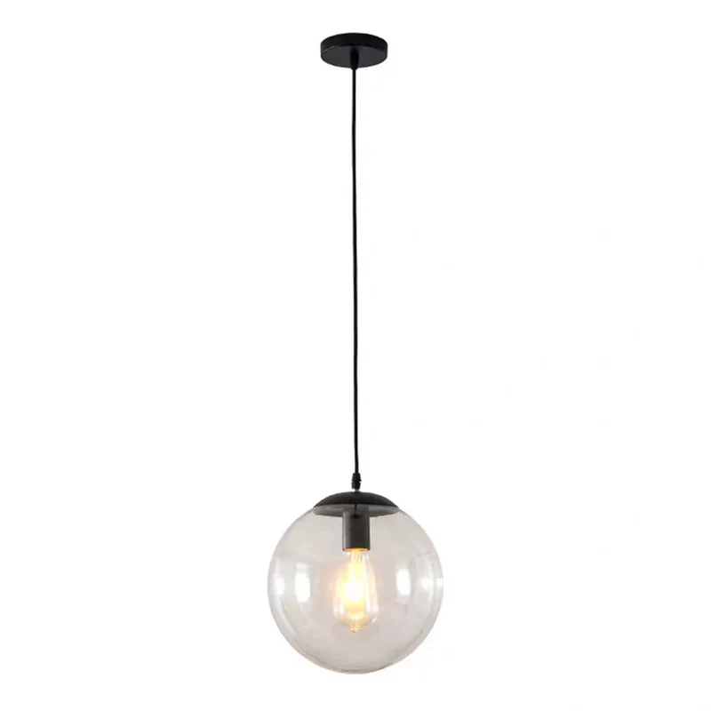 1 lichte ronde hangende plafondlampen industriële stijl glazen hangende verlichtingsarmaturen voor restaurant Clearhalo