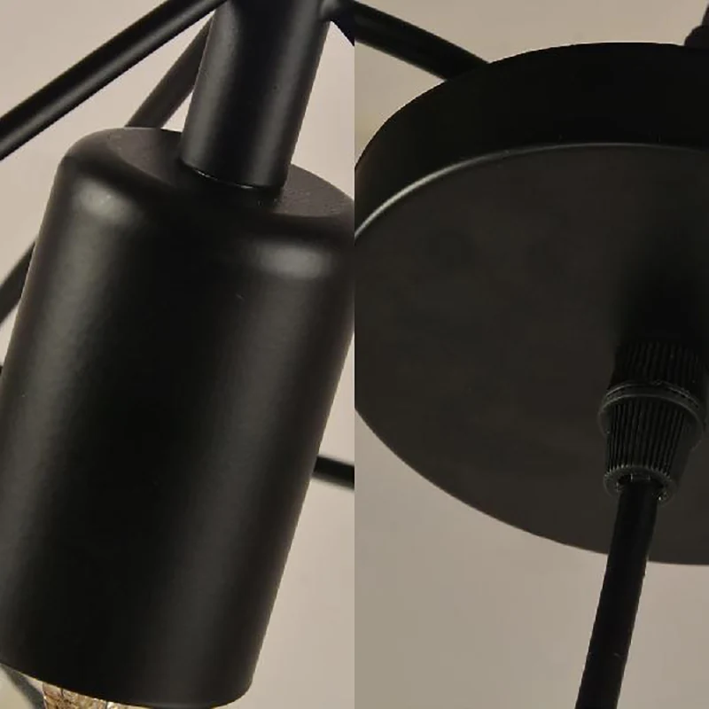 1 lichte structurele kubieke hanglamp industriële zwarte metalen hanglamp voor eetkamer Clearhalo