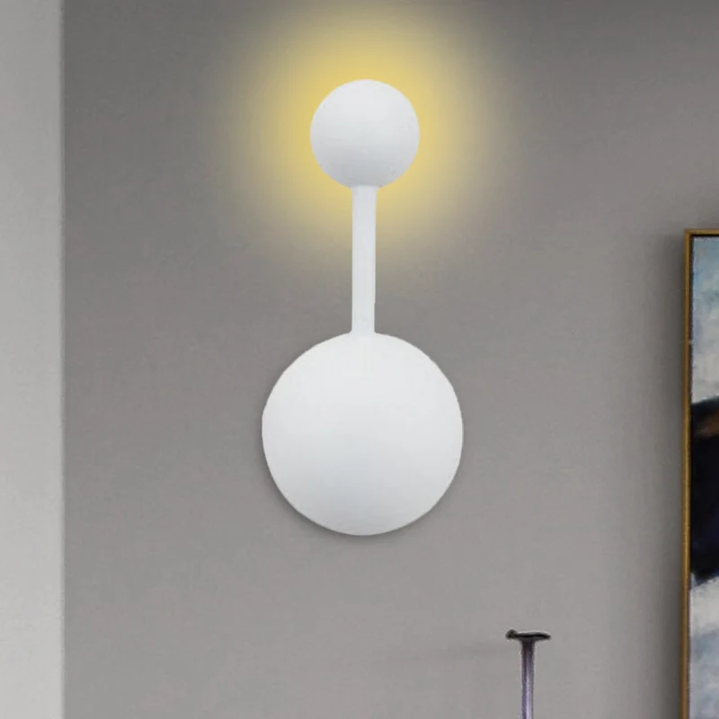 1/2 lichten slaapkamer wandkandelaar met moleculaire acryl kap witte leeswandlamp warm/wit licht Clearhalo