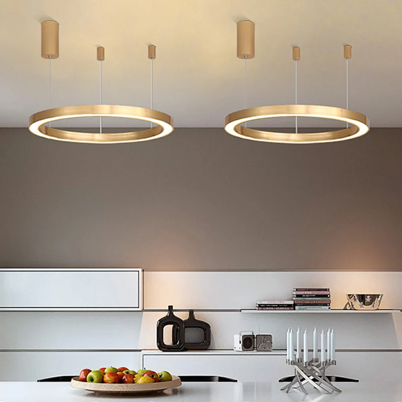 1/3 lichten woonkamer kroonluchter met bol metalen kap moderne gouden led plafond hanglamp wit / warm licht Clearhalo
