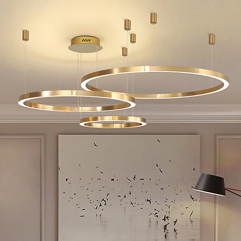 1/3 lichten woonkamer kroonluchter met bol metalen kap moderne gouden led plafond hanglamp wit / warm licht Clearhalo
