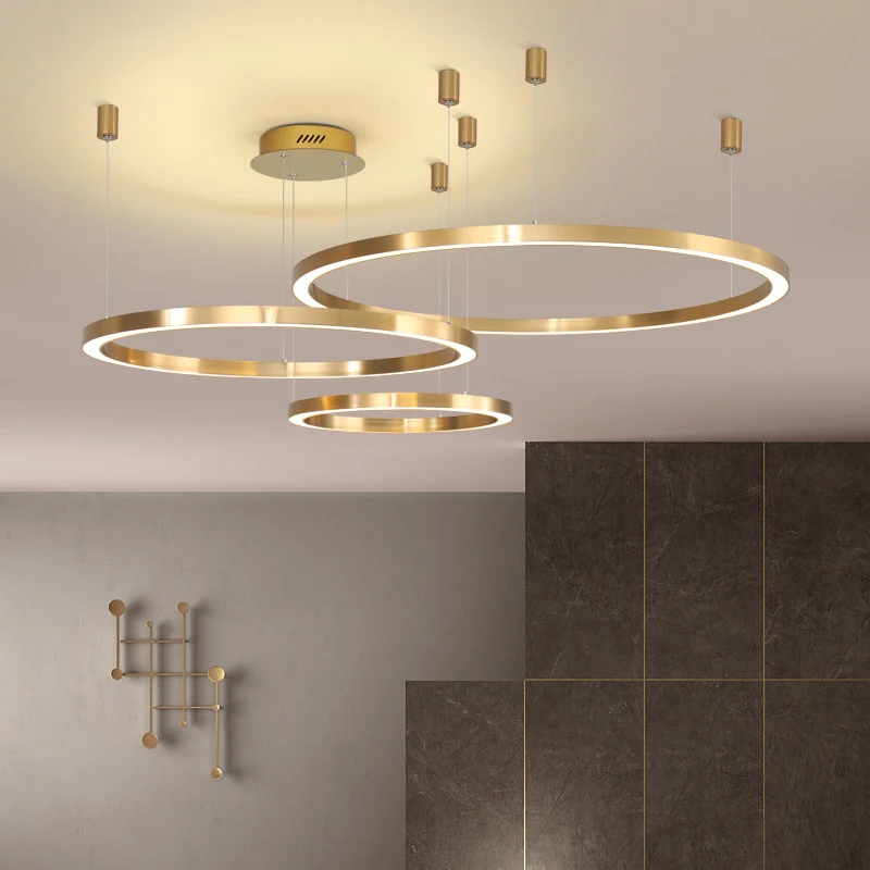 1/3 lichten woonkamer kroonluchter met bol metalen kap moderne gouden led plafond hanglamp wit / warm licht Clearhalo