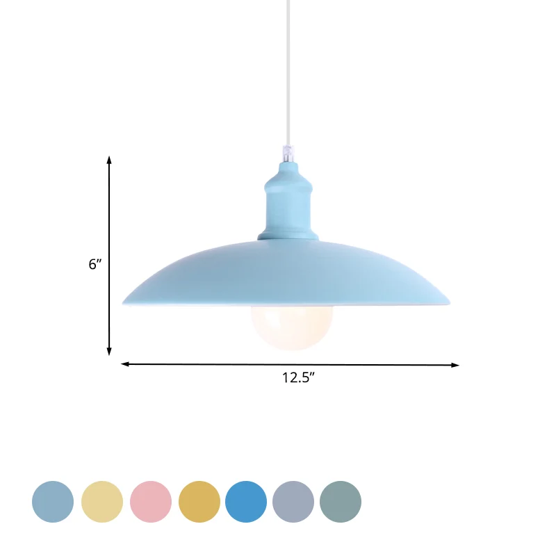 1 Lichtkom Hanglamp Macaron Stijlvol Blauw/Groen Metalen Ophanglicht voor Eetkamer, 12,5"/16" Dia Clearhalo