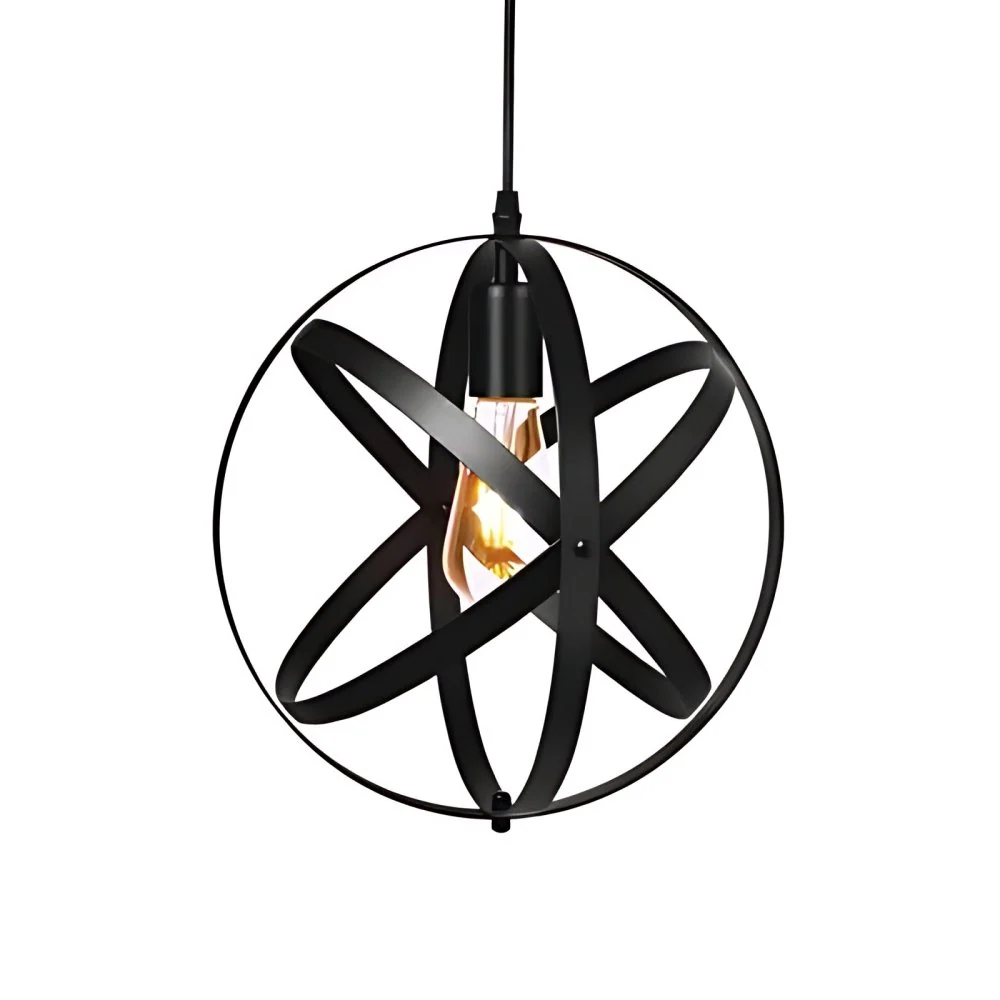 1 Light Cage Globe Hanglamp Industriële metalen plafondlamp met ophangkoord voor restaurant Clearhalo