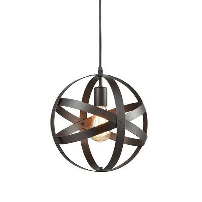 1 Light Cage Globe Hanglamp Industriële metalen plafondlamp met ophangkoord voor restaurant Clearhalo