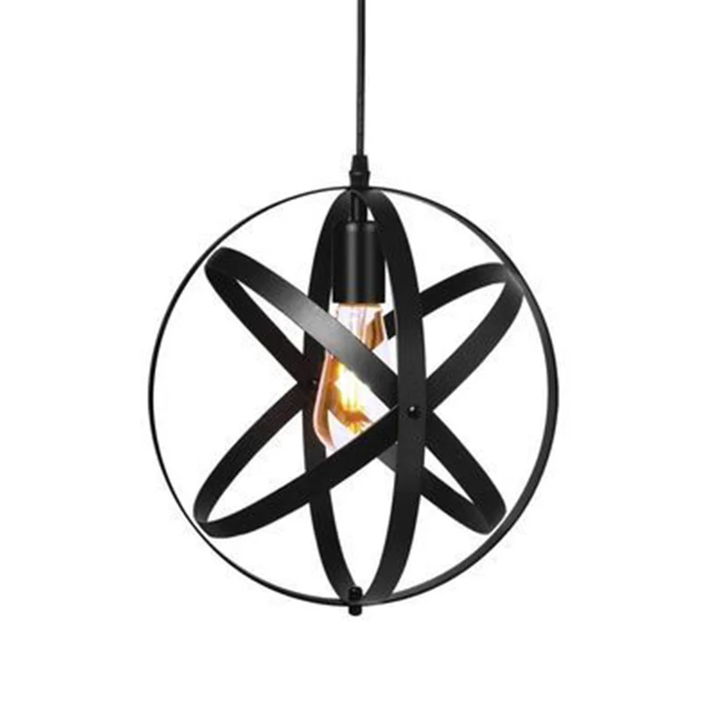 1 Light Cage Globe Hanglamp Industriële metalen plafondlamp met ophangkoord voor restaurant Clearhalo
