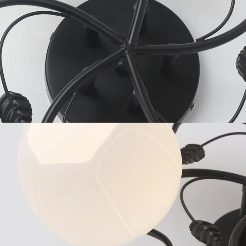 1 Light Globe Semi-inbouwlamp Traditioneel wit glazen plafondgemonteerd armatuur voor woonkamer Clearhalo