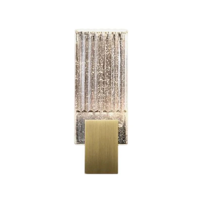 Louche glazen rechthoekige wandverlichtingsarmatuur Loft LED geïntegreerde verzonken wandkandelaar messing Clearhalo