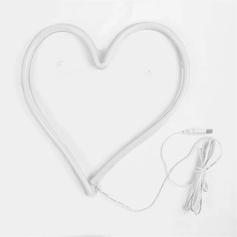 Loving Heart Babykamer-nachtlampje Kunststof USB-aangedreven LED Moderne wandnachtverlichting wit Clearhalo