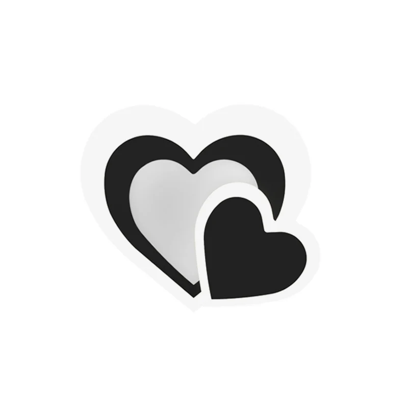 Loving Heart Sconce Lighting Nordic acryl LED zwarte wandgemonteerde lamparmatuur voor woonkamer Clearhalo