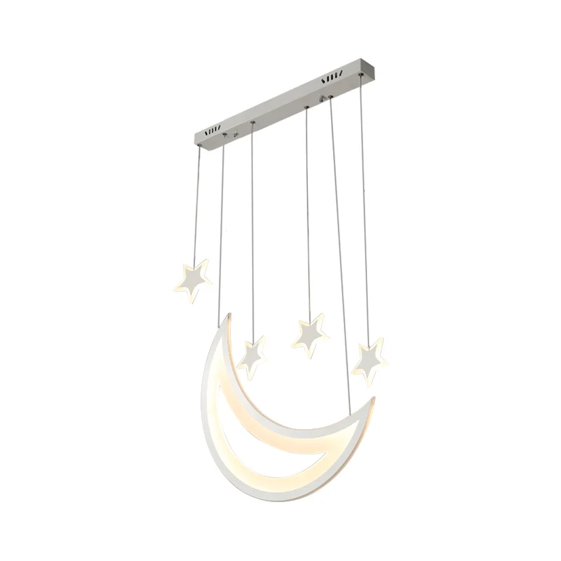 Maan en sterren plafondlamp moderne acryl LED 5/9 lampen eetkamer eilandhanger boven tafel warm/wit licht Clearhalo