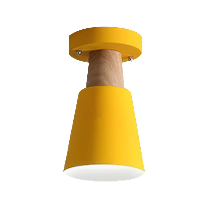 Macaron Conic Semi-inbouwlamp 1-kops metalen semi-inbouwplafondlamp grijs/roze/geel/groen Clearhalo