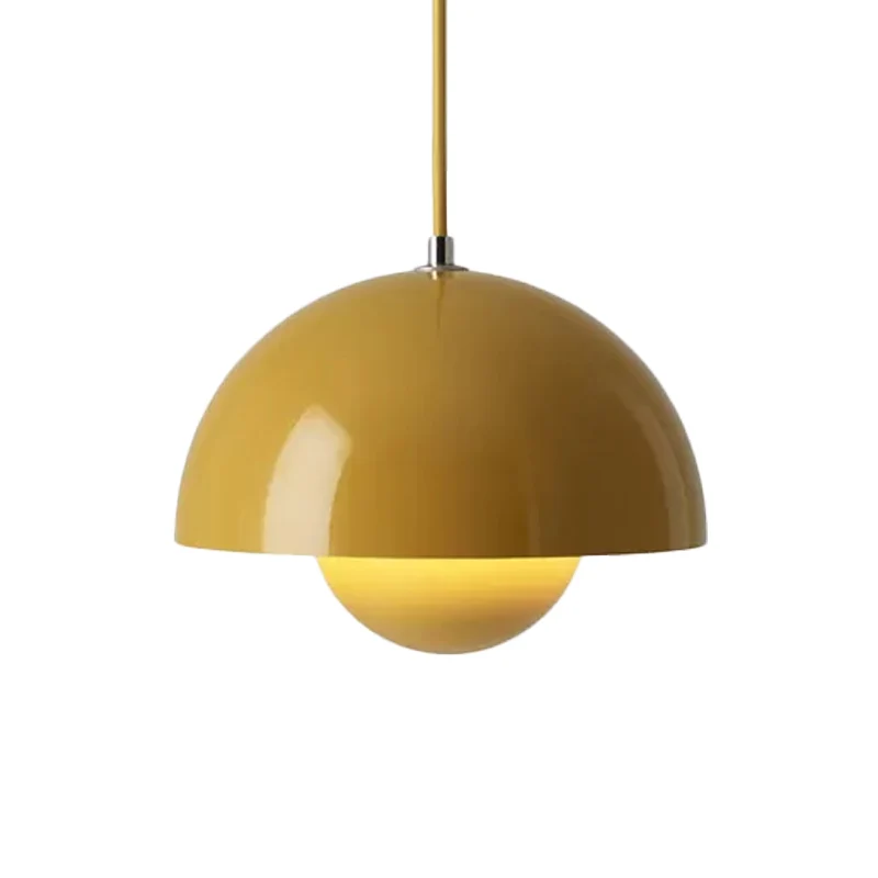 Macaron Dome hanglamp ijzer 1 kop eettafel hanglamp roze/groen/geel met innerlijke capsule diffuser Clearhalo