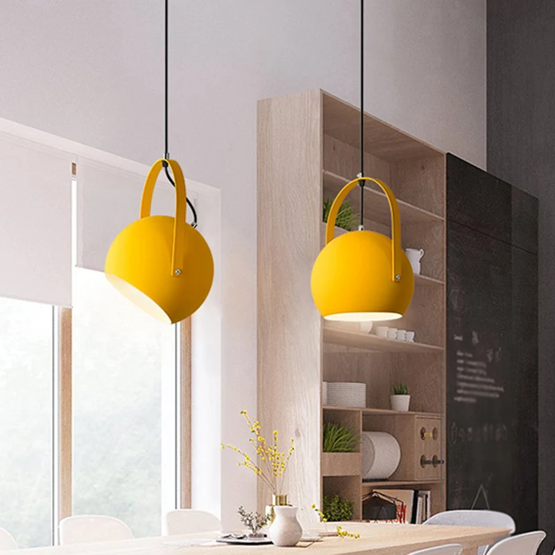 Macaron Dome Hanglamp Metaal 1 Kops Restaurant Hanglamp met gebogen handvat Clearhalo