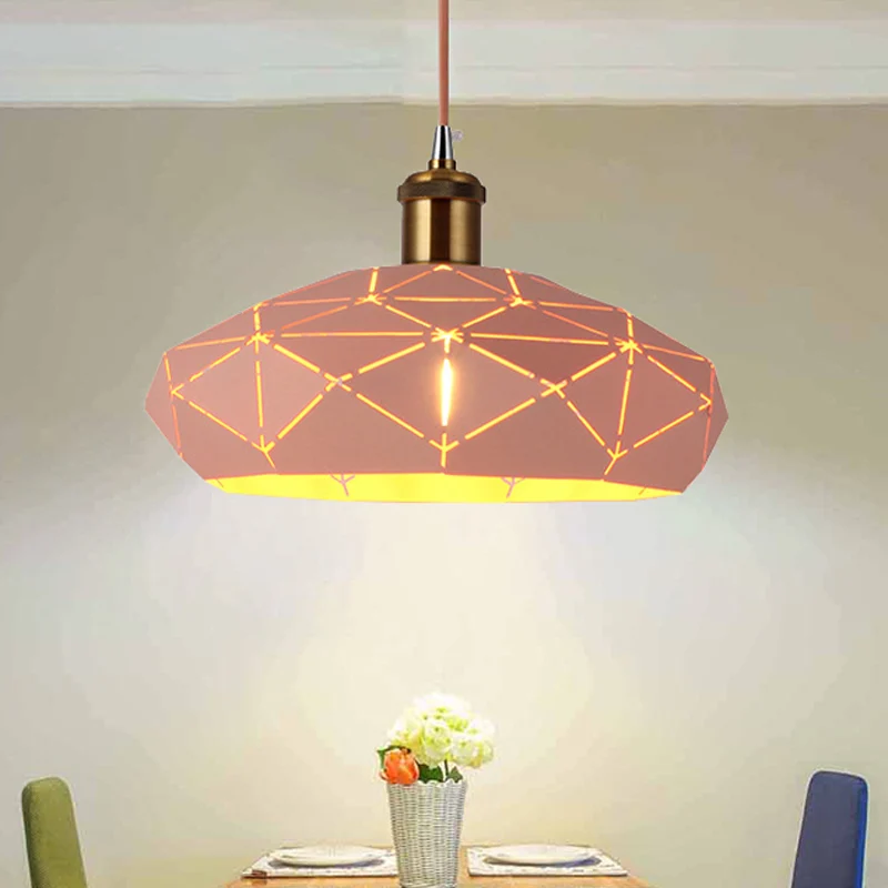 Macaron Facet Cap Shape Hanglamp Metaal 1 Kop Hanglamp voor de kleuterschool Clearhalo