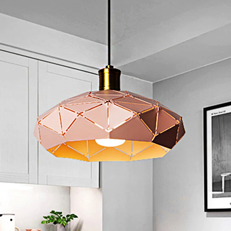 Macaron Facet Cap Shape Hanglamp Metaal 1 Kop Hanglamp voor de kleuterschool Clearhalo