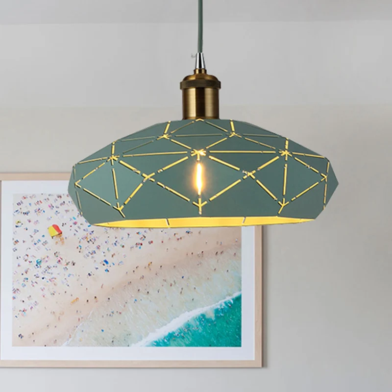 Macaron Facet Cap Shape Hanglamp Metaal 1 Kop Hanglamp voor de kleuterschool Clearhalo