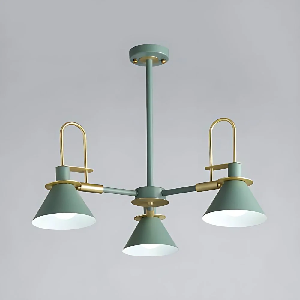 Macaron Loft Funnel Kroonluchter Metalen Undertint Hanglamp voor verpleegkamer Clearhalo