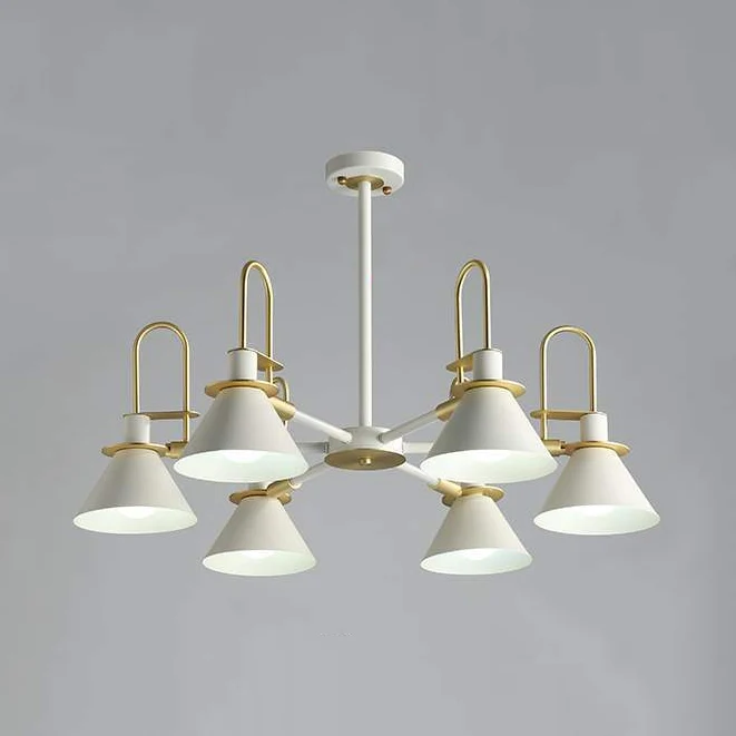 Macaron Loft Funnel Kroonluchter Metalen Undertint Hanglamp voor verpleegkamer Clearhalo