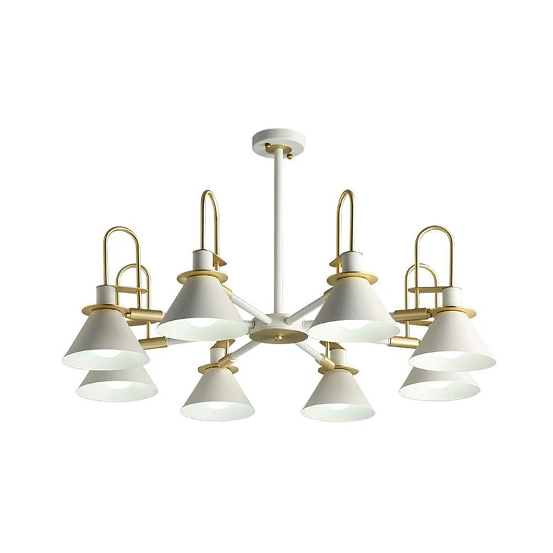 Macaron Loft Funnel Kroonluchter Metalen Undertint Hanglamp voor verpleegkamer Clearhalo