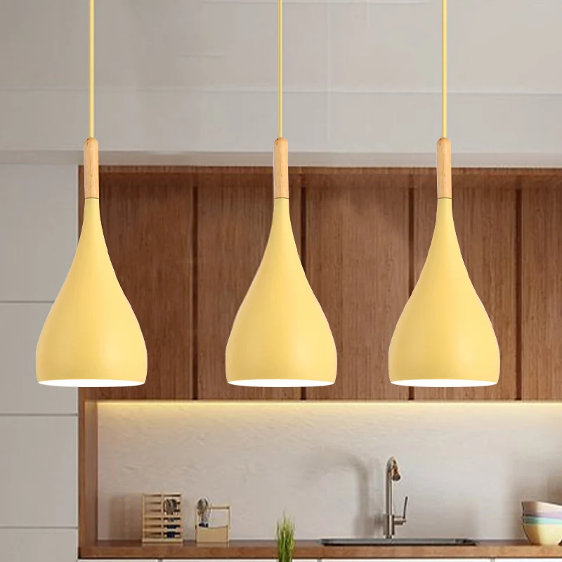 Macaron Raindrop plafondhanglamp aluminium 1-lichts eetkamer hanglampenset grijs/rood/blauw Clearhalo