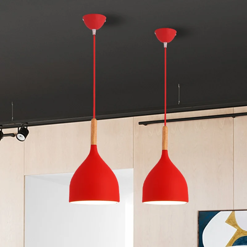 Macaron Raindrop plafondhanglamp aluminium 1-lichts eetkamer hanglampenset grijs/rood/blauw Clearhalo