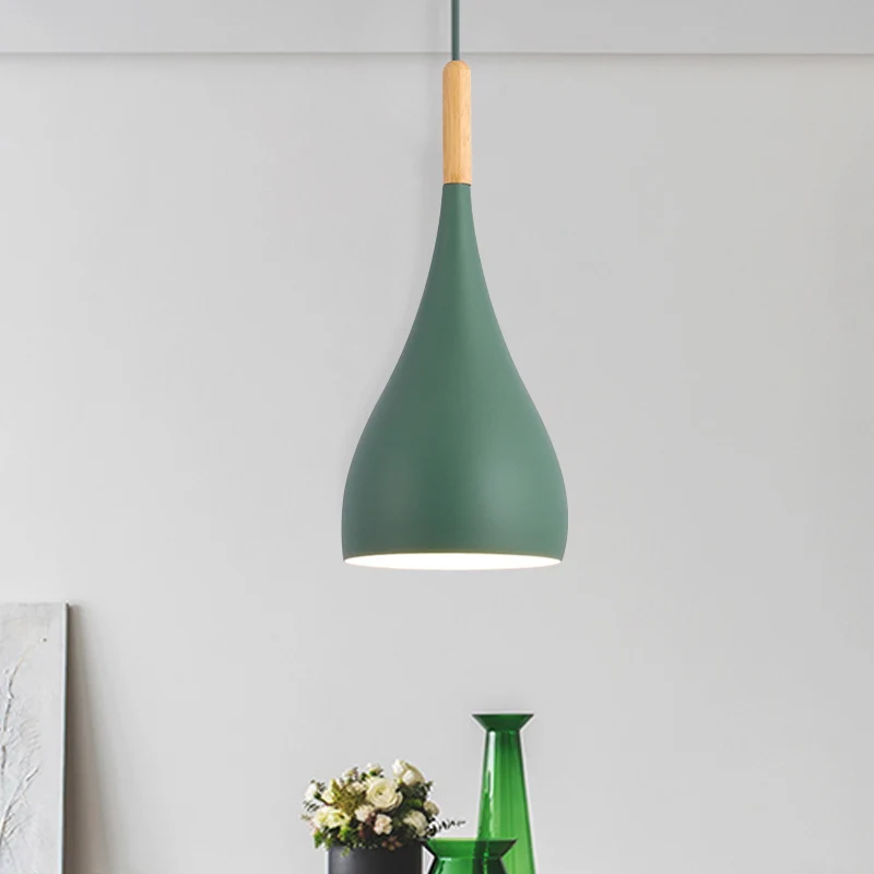 Macaron Raindrop plafondhanglamp aluminium 1-lichts eetkamer hanglampenset grijs/rood/blauw Clearhalo