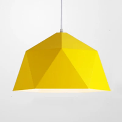 Macaron-stijl hanglamp, polyhedrale kom, één kop, metalen hanglamp voor stoffenwinkel Clearhalo