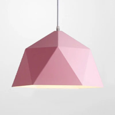 Macaron-stijl hanglamp, polyhedrale kom, één kop, metalen hanglamp voor stoffenwinkel Clearhalo