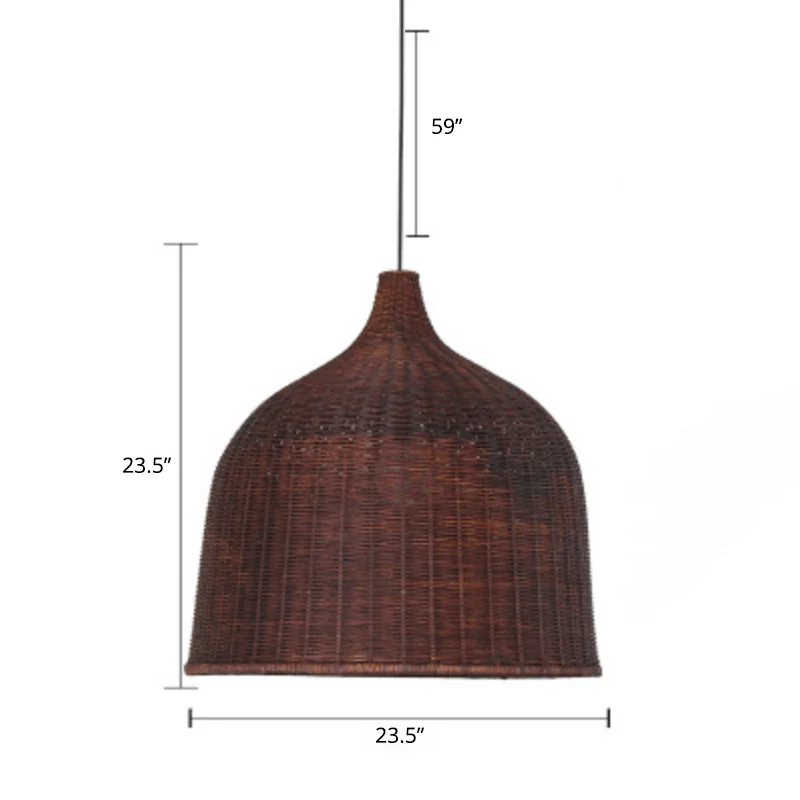 Mand ophangverlichting Minimalistisch rotan 1��Head Restaurant hangend plafondlicht Clearhalo