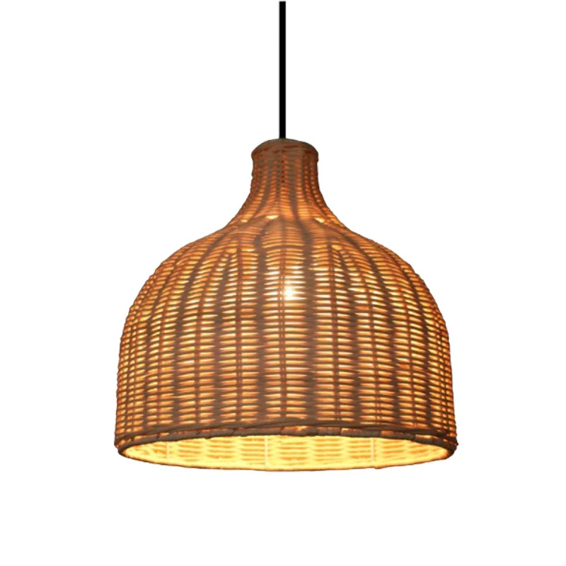 Mand ophangverlichting Minimalistisch rotan 1��Head Restaurant hangend plafondlicht Clearhalo