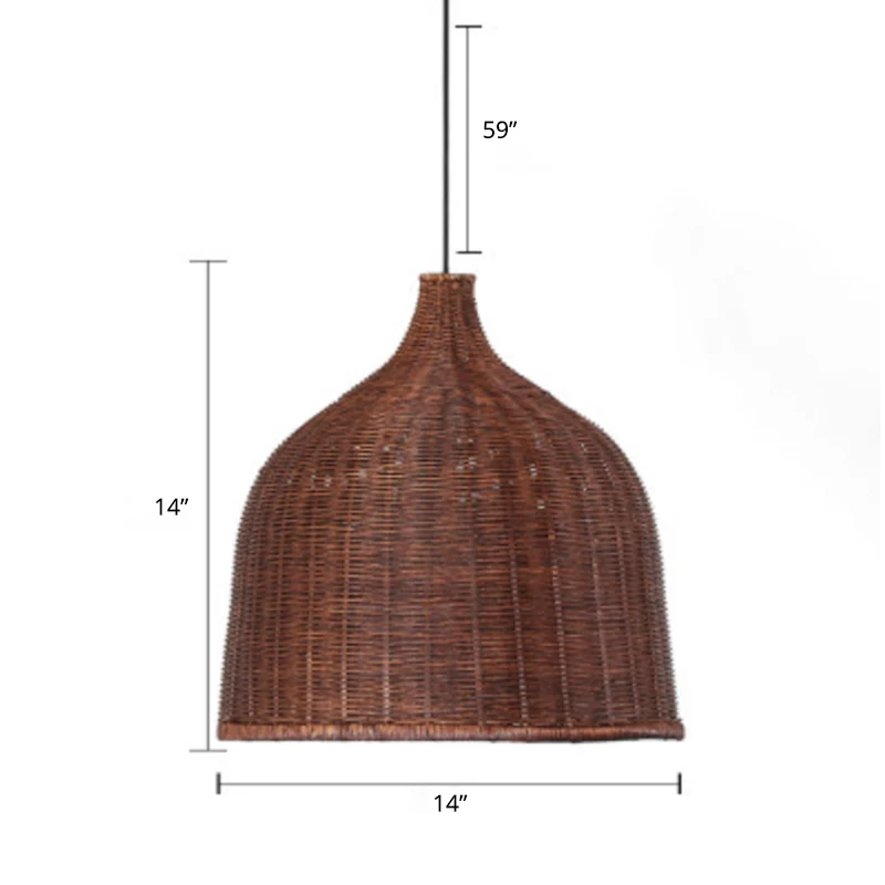 Mand ophangverlichting Minimalistisch rotan 1��Head Restaurant hangend plafondlicht Clearhalo