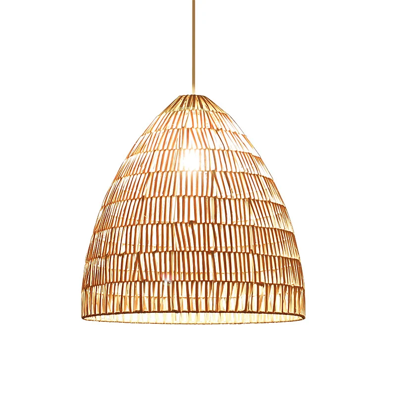 Mand-plafondlamp Moderne stijl rotan enkele theesalon hangende hanglamp hout Clearhalo