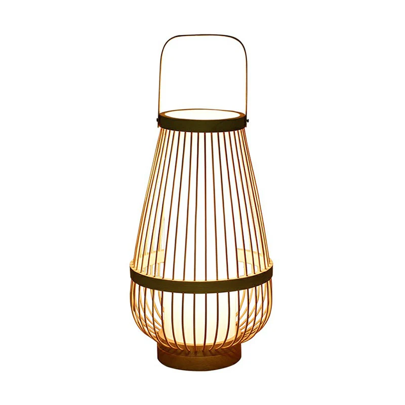 Mandvormige bamboe tafellamp Minimalistisch houten nachtkastje met 1 kop voor restaurant Clearhalo