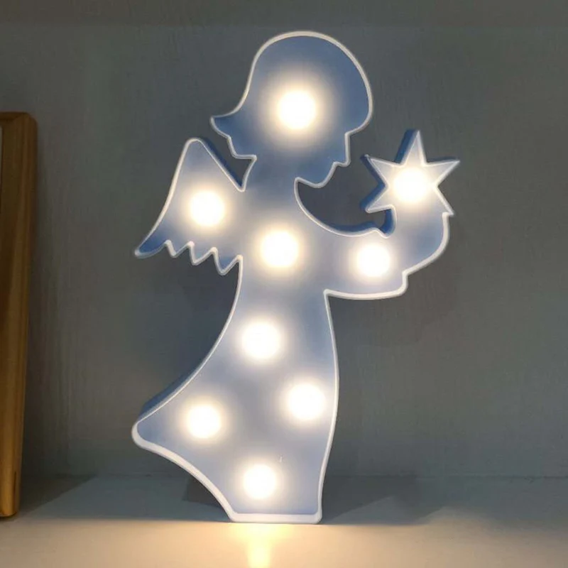 Meisjes Element Plastic Nachtlamp Eigentijds LED-nachtkastjelampje op batterijen Clearhalo